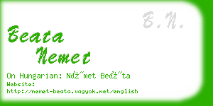 beata nemet business card